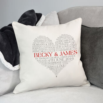 Personalised Heart Word Art Cushion, 2 of 3
