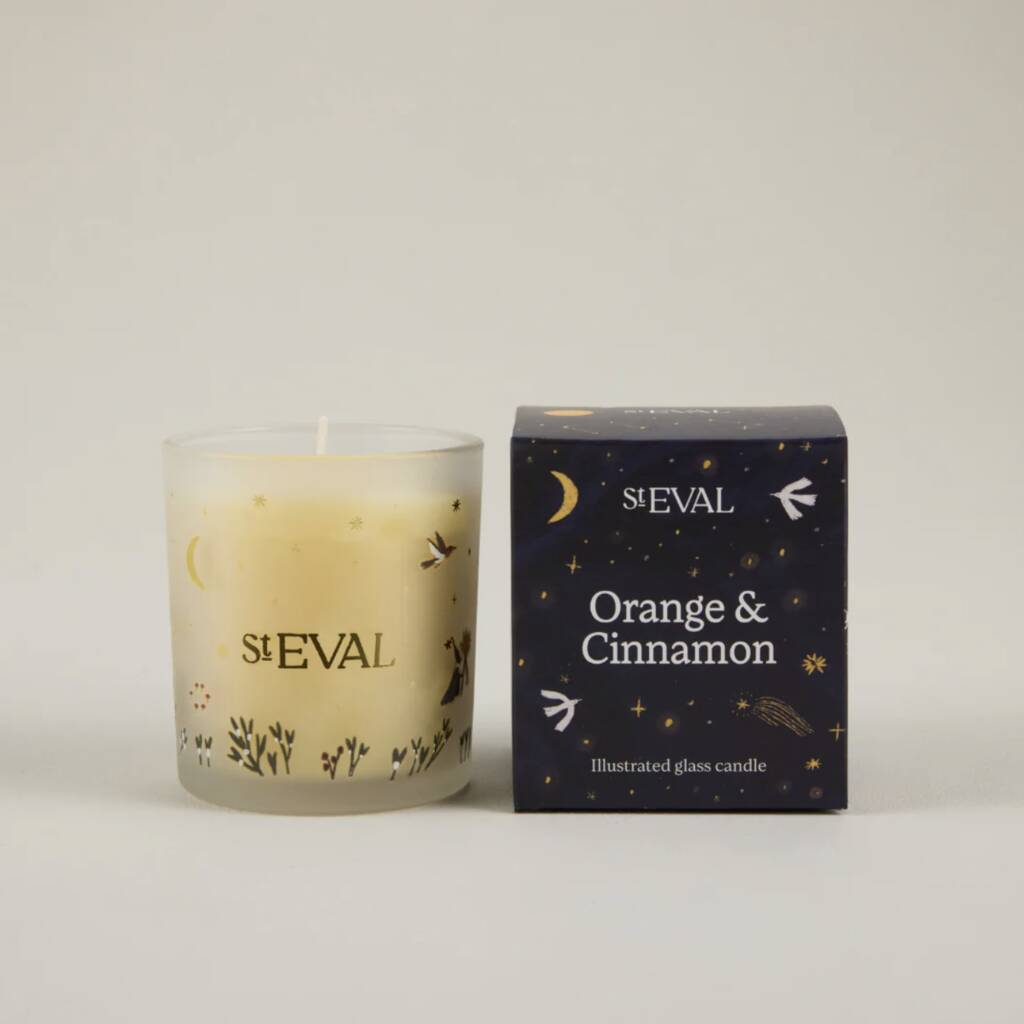 Orange And Cinnamon Glass Christmas Candle, 1 of 3