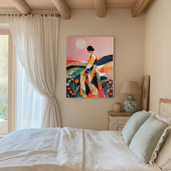 Female Colourful Landscape Portrait Art Print, 4 of 4