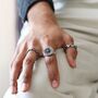 Men's Black Gem Compass Stainless Steel Ring, thumbnail 7 of 9