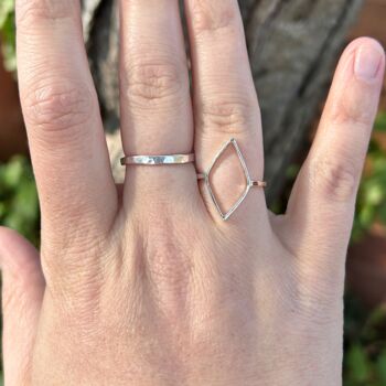 Leaf Outline Ring In Sterling Silver, 4 of 7