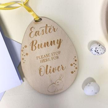 Personalised Stop Here Easter Bunny Card, 8 of 11