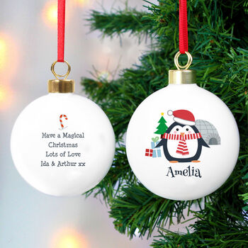 Personalised Christmas Penguin Bauble, 3 of 3