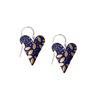 Kyoto Dark Blue Gold Colour Leaf Heart Earrings, thumbnail 1 of 2