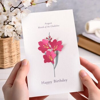 January Birth Flower Card 3D Paper Carnation, 6 of 10