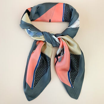 Pink Patchwork Horse Print Scarf, 2 of 4