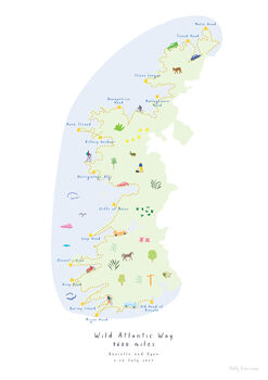 Wild Atlantic Way Route Map Art Road Trip Print, 3 of 3