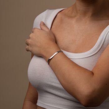 Womens Silver Herringbone Bracelet, 5 of 8