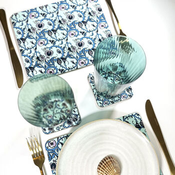 The Blue Decorative Thistle Set Of Four Placemats, 2 of 2