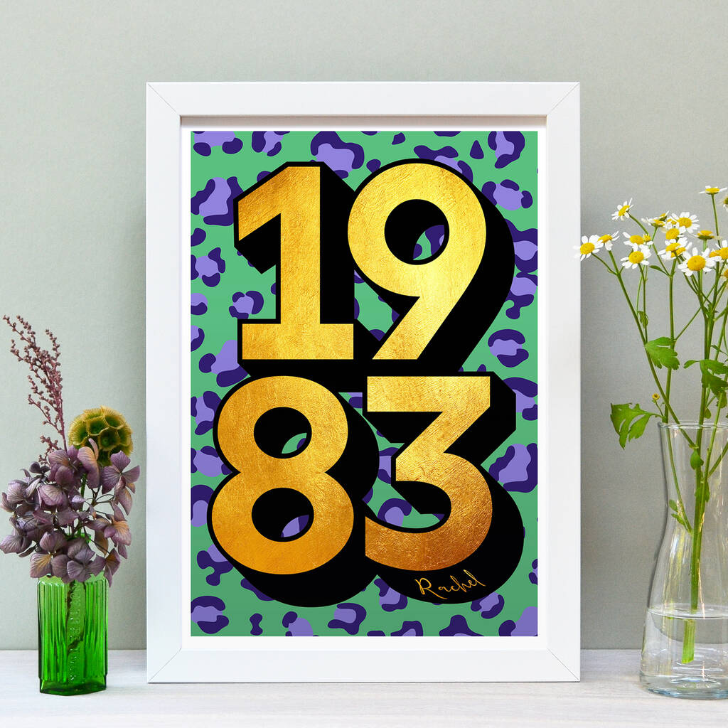 Personalised 40th Birthday 1983 Golden Year Print, 1 of 6