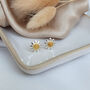 Sterling Silver Daisy Flower Two Tone Stud Earrings, thumbnail 2 of 8