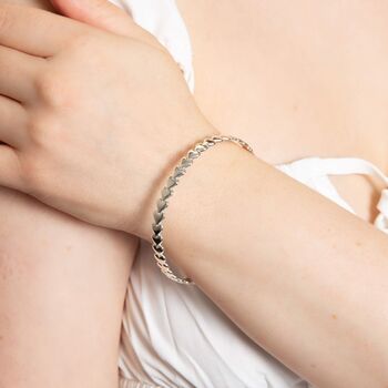 Sterling Silver Hearts Bangle, 2 of 7