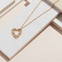 Gold Plated Sterling Silver Small Heart Diamond Pendant, thumbnail 1 of 6