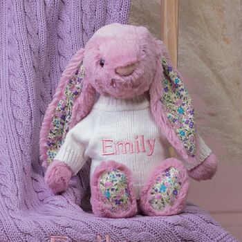 Personalised Blossom Beige Bunny Soft Toy, 5 of 8