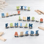 Engraved New Baby Polar Wooden Name Train, thumbnail 6 of 12