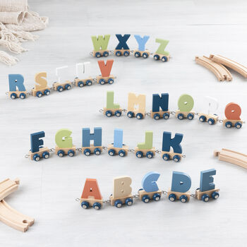 Engraved New Baby Polar Wooden Name Train, 6 of 12