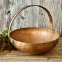 Vintaged Copper Bowl Planter With Handle, thumbnail 6 of 8