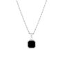 Black And Gold Steel Onyx Pendant Necklace, thumbnail 2 of 11