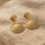 Sea Shell 18k Gold Plated Earrings, thumbnail 1 of 2