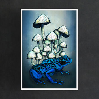 Frog And Mushrooms Giclée Art Print, 2 of 5