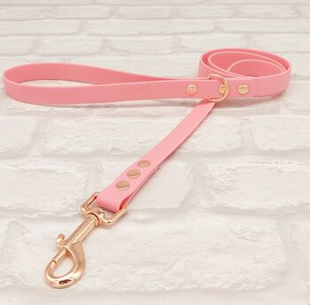 Waterproof Dog Collar And Lead Set Baby Pink, 3 of 3