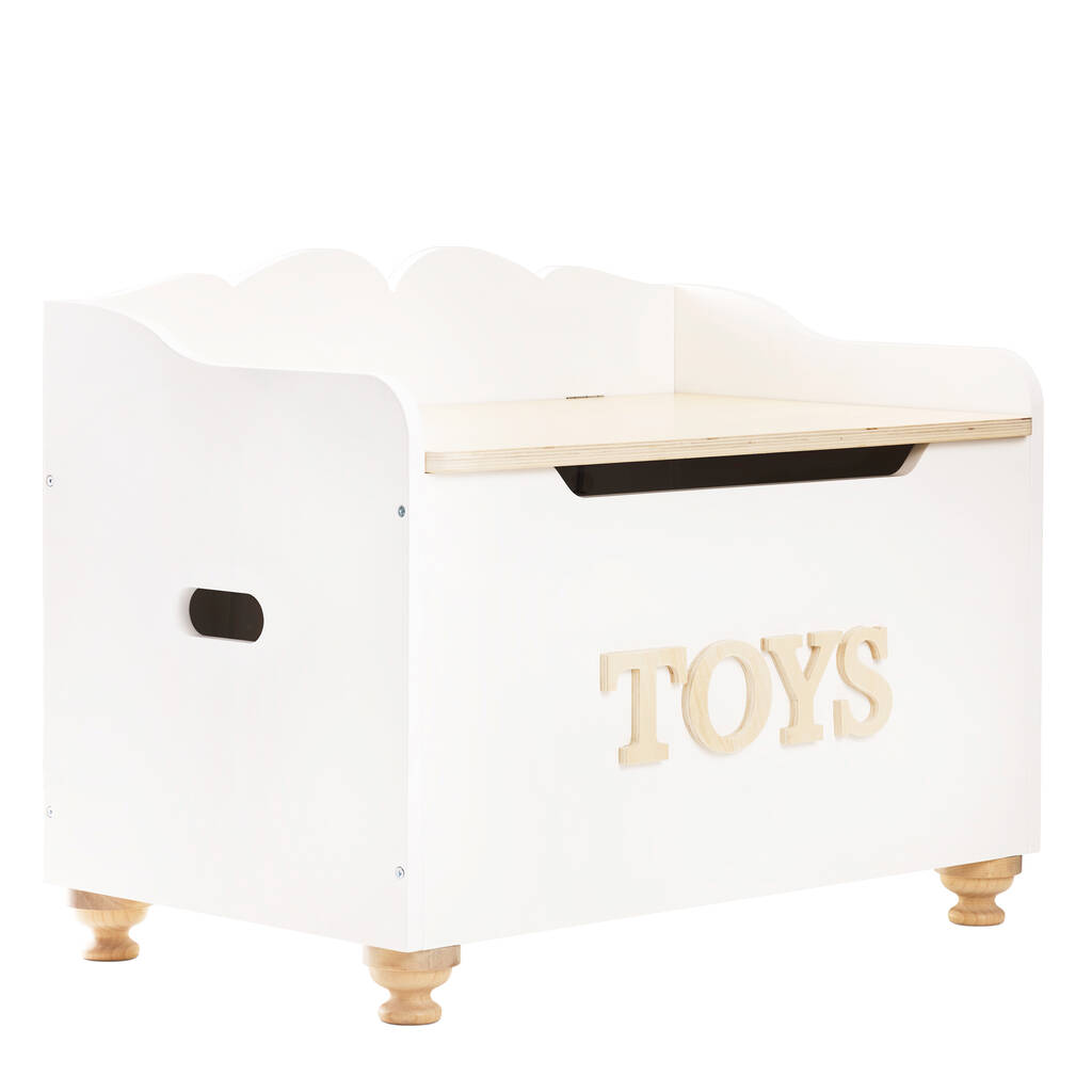 White Wooden Toy Box By Lime Tree London