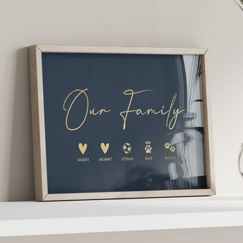 Personalised Gold Family Print, 4 of 7