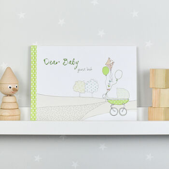 Baby Shower, Dear Baby Guest Book Green, 6 of 10