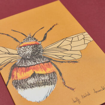 Handmade Greeting Card Bumblebee, Recycled Card, 4 of 7