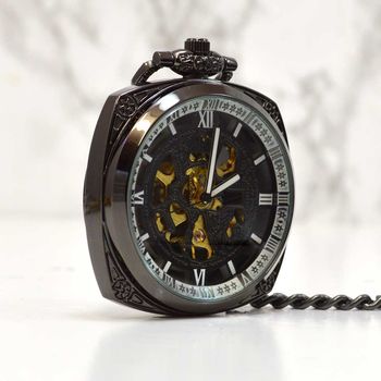Open Face Personalised Pocket Watch Cartouche Design, 2 of 4