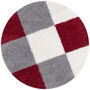 The Rugs Geometric Shaggy Rug Red Checkered Rug, thumbnail 2 of 12