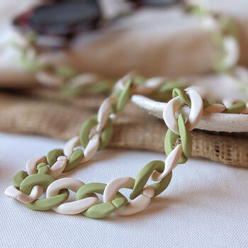 Glasses Chain Matte Sage And Cream Chunky Acrylic Chain, 2 of 7