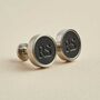 Personalised Leather And Stainless Steel Cufflinks, thumbnail 2 of 4