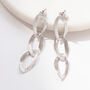 Interlinked Textured Triple Tier Chain Earrings, thumbnail 1 of 3