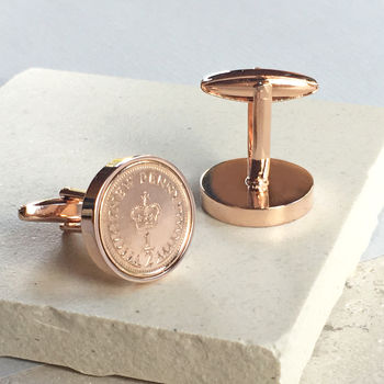 Personalised Age 37 To 49 Halfpenny Cufflinks Inc. 40th, 2 of 8
