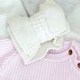 My Mummy's My Valentine Embroidered Personalised New Baby Romper In Four Colours, thumbnail 9 of 12