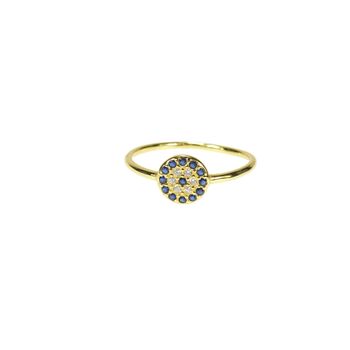 Evil Eye Band Ring Rose Or Gold Plated 925 Silver, 2 of 10