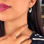 Sterling Silver Teardrop Curved Hoop Earrings, thumbnail 1 of 5