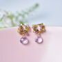 English Garden Tourmaline Pink Amethyst Drop Earrings, thumbnail 3 of 12