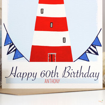 Personalised Lighthouse Age Birthday Card, 3 of 12