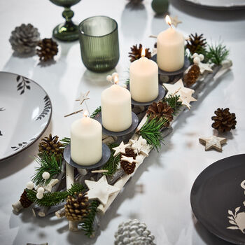 Nordic Star Christmas Table Candle Centrepieces, 2 of 4