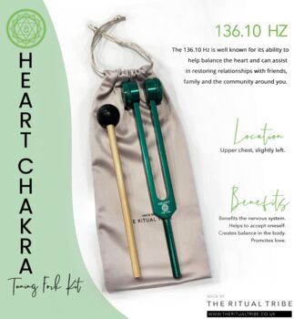 Heart Chakra Weighted Tuning Fork Kit~136.10 Hz, 2 of 4