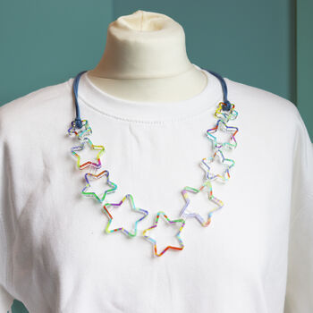 Printed Acrylic Geometric Star Necklace, 3 of 9