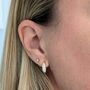 Opal Crescent Hoop Earrings, thumbnail 3 of 7