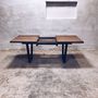 X Extendable Solid Oak Dining Table U Shaped Legs, thumbnail 2 of 5