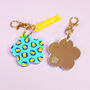 Green And Orange, Leopard Print Mirror Keyring, thumbnail 1 of 8