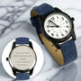 Personalised Black With Blue Canvas Strap Boys Watch, thumbnail 3 of 8