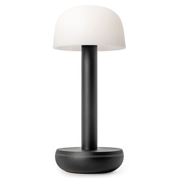 Two Cordless Table Lamp Black With Frosted, 2 of 2