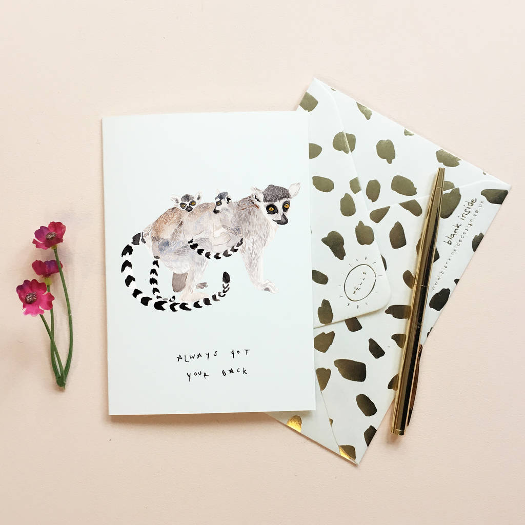 Got Your Back Lemur Mother's Day Eco Friendly Card