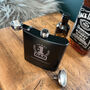 Personalised No.One Dad Engraved Black Metal Hip Flask 6oz, thumbnail 2 of 7